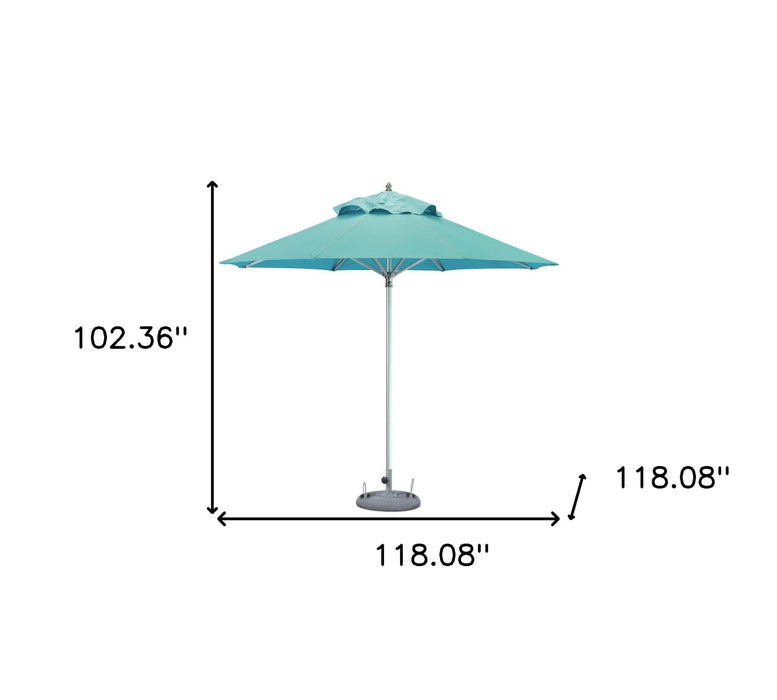 Polyester Round Market Patio Umbrella - Aqua