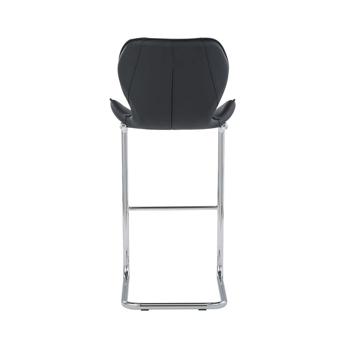 Metal Low Back Bar Height Bar Chairs (Set of 4) - Black / Silver