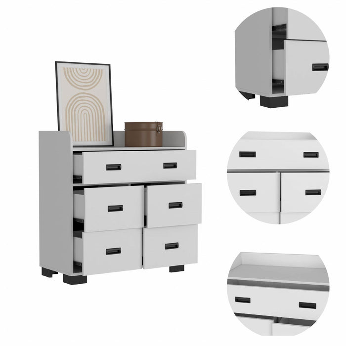 Five Drawer Dresser - White