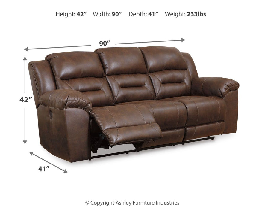 Stoneland - Chocolate - Power Reclining Sofa - Faux Leather