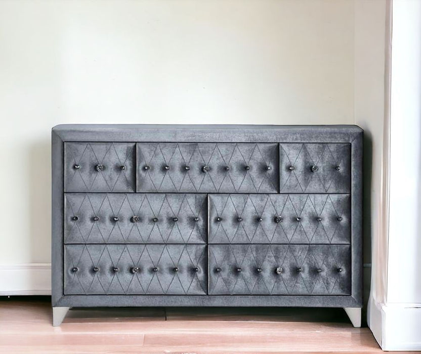 Seven Drawer Triple Dresser - Gray