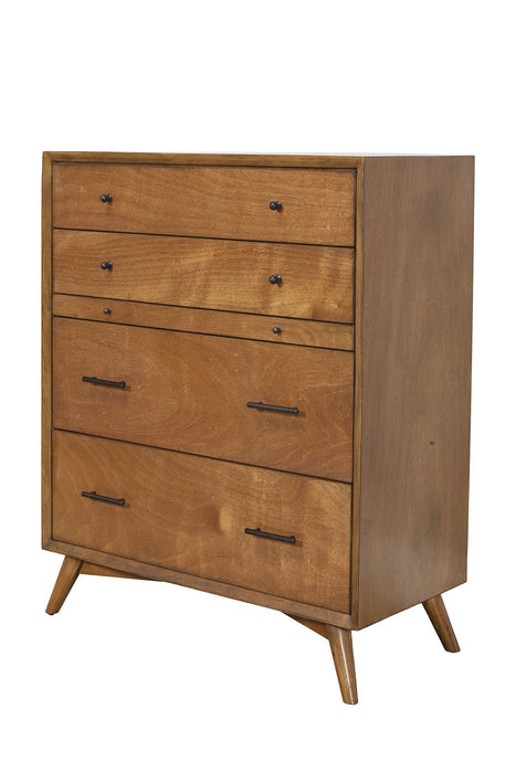 Solid Wooden 4 Drawer Chest - Brown