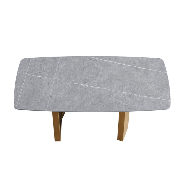 70.87" Modern Artificial Stone Dining Table, Can Accommodate 6-8 People - Gray