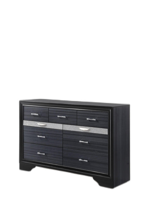 Manufactured Wood Nine Drawer Gentlemans Chest - Black