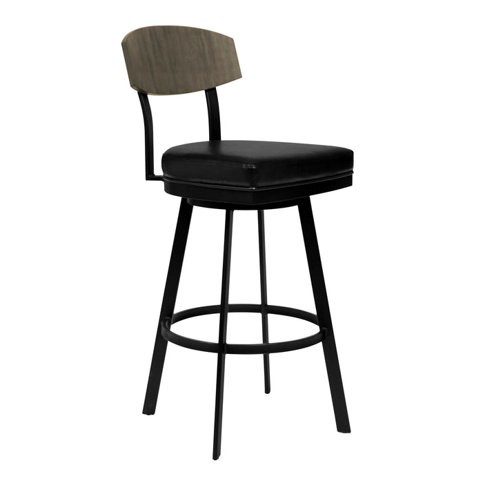 40" Iron Bar Height Bar Chair - Black