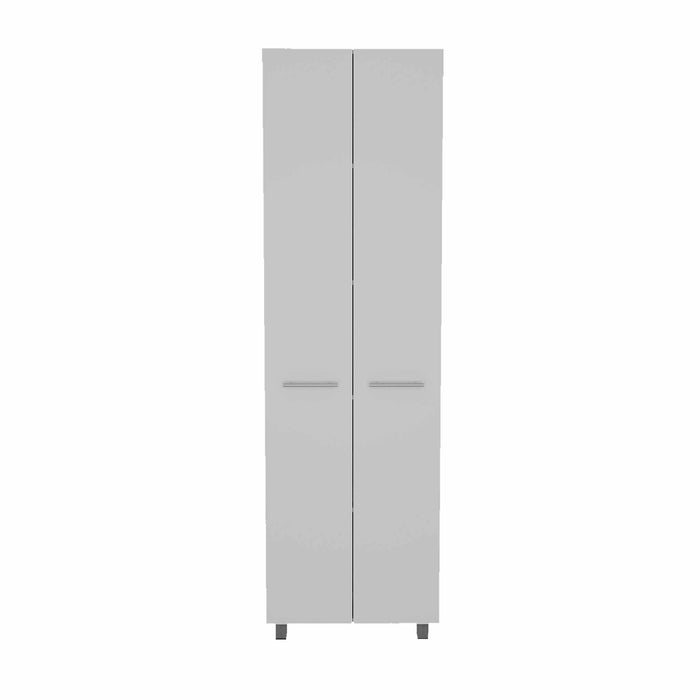 Modern Pantry Cabinet With 2 Full Size Doors - White