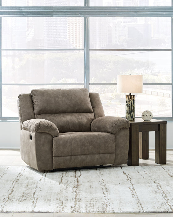 Laresview - Fossil - Zero Wall Wide Seat Recliner - Faux Leather