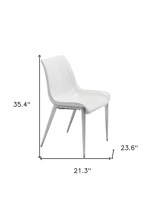 Stich Faux Leather Side Or Dining Chairs Chairs (Set of 2) - White