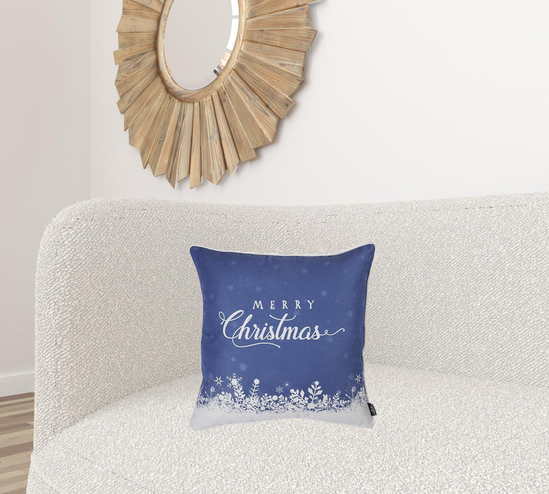 Christmas Snow Decorative Throw Pillow - Blue