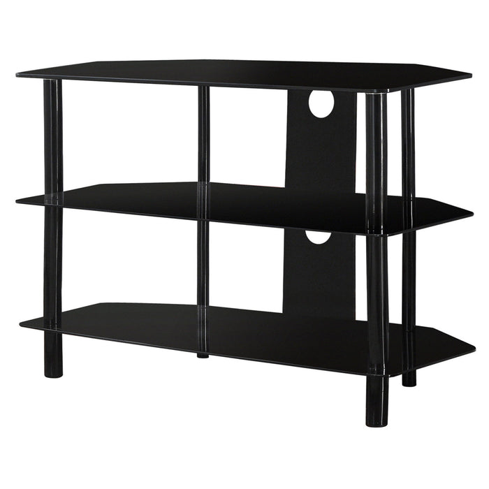 Metal Open Shelving TV Stand - Black