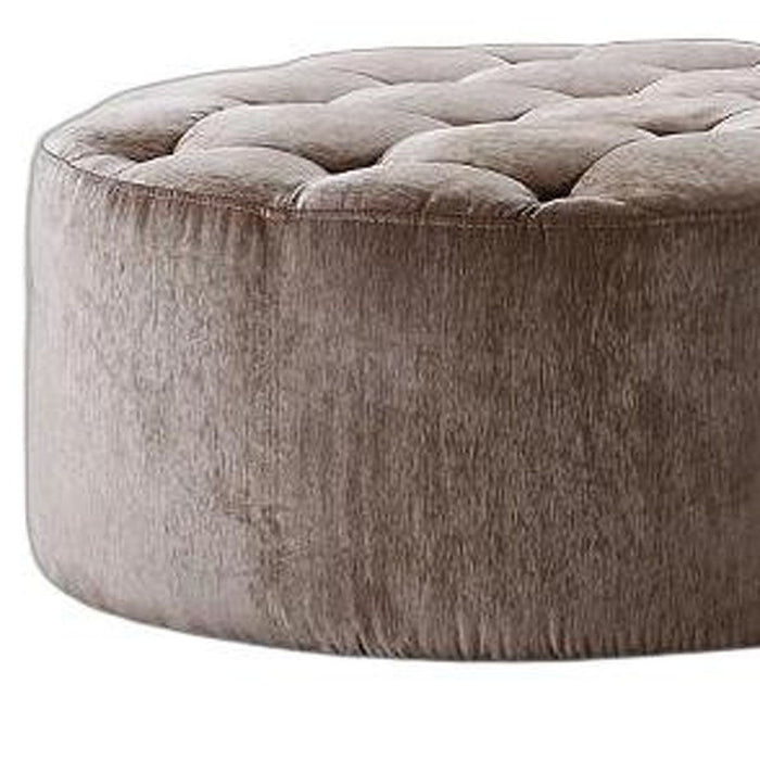 Velvet Footstool Ottoman - Purple