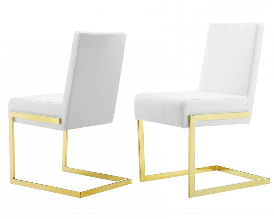 Modern Dining Chairs (Set of 2) - White Gold