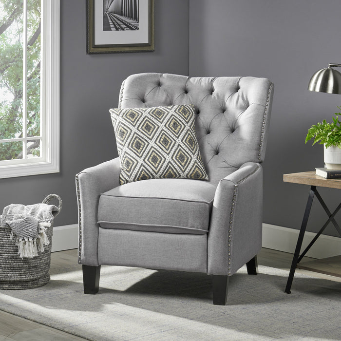 Modern Fabric Push Back Recliner - Light Gray