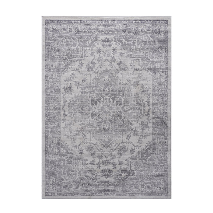 Marfi - 6' x 9' Oriental Non-Shedding Stylish And Stain Resistant Area Rug - Silver