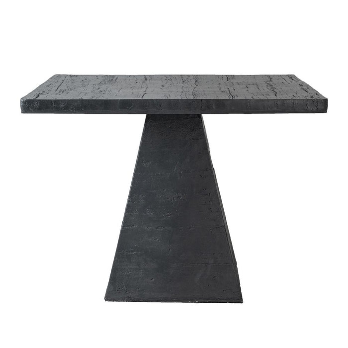 Square Dining Table With Pedestal Base - Black