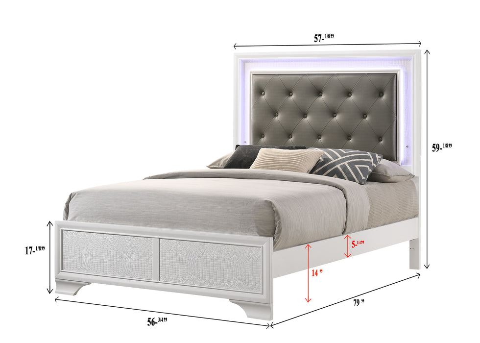 Lyssa - Full LED Headboard Footboard - White