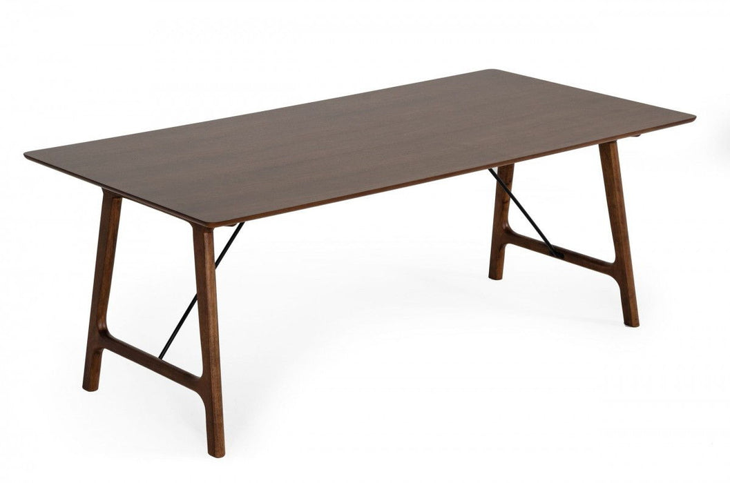 Rectangular Solid And Solid Wood Dining Table - Walnut