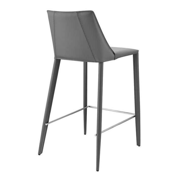 Steel Low Back Counter Height Bar Chair - Gray