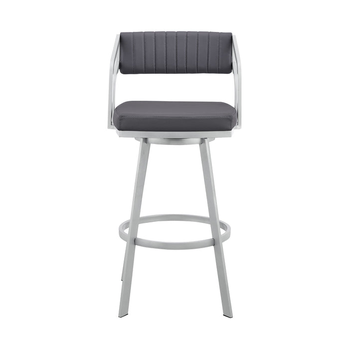 Swivel Low Back Bar Height Bar Chair - Slate Gray / Silver