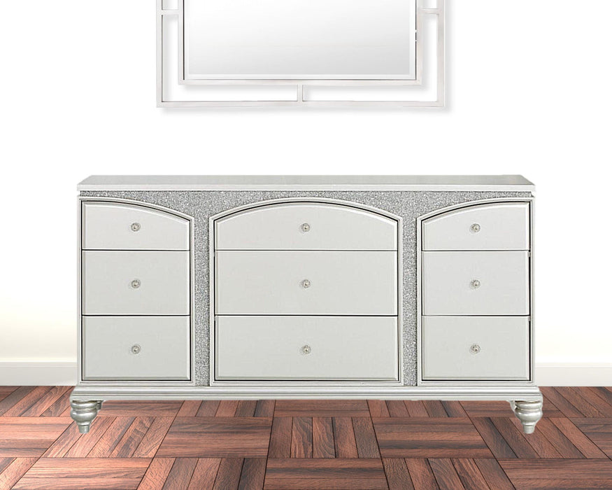 Nine Drawer Dresser - Platinum