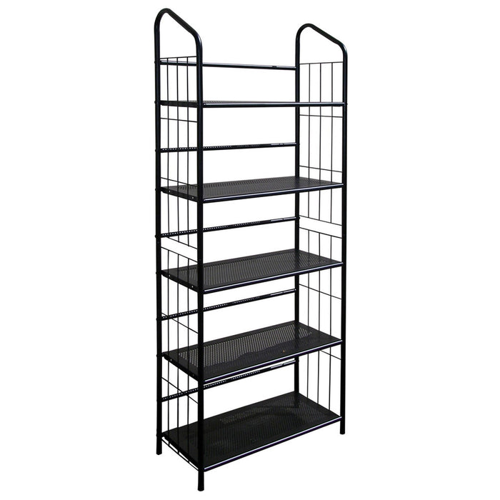 5 Shelf Standing Bookshelf - Black - Metal
