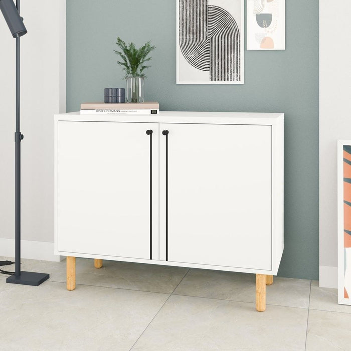 Iko Modern Sideboard Double Door Cabinet - White