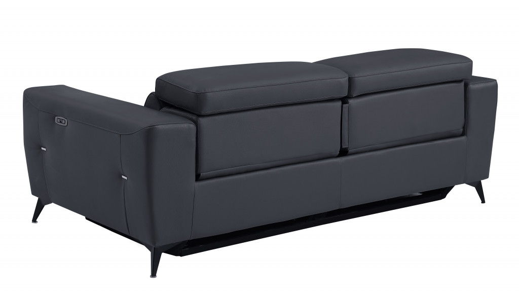 Italian Leather USB Sofa - Gray