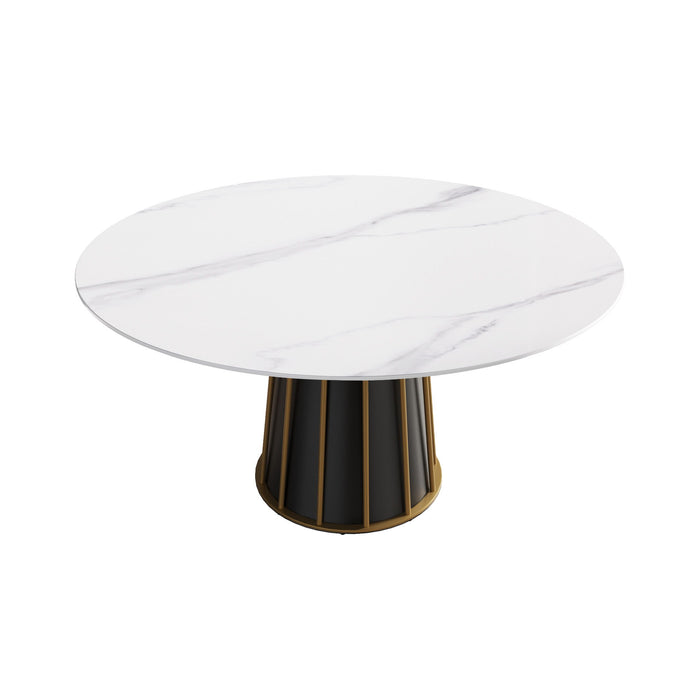 59.05" Modern Artificial Stone Round Dining Table (Only The Panel) - White