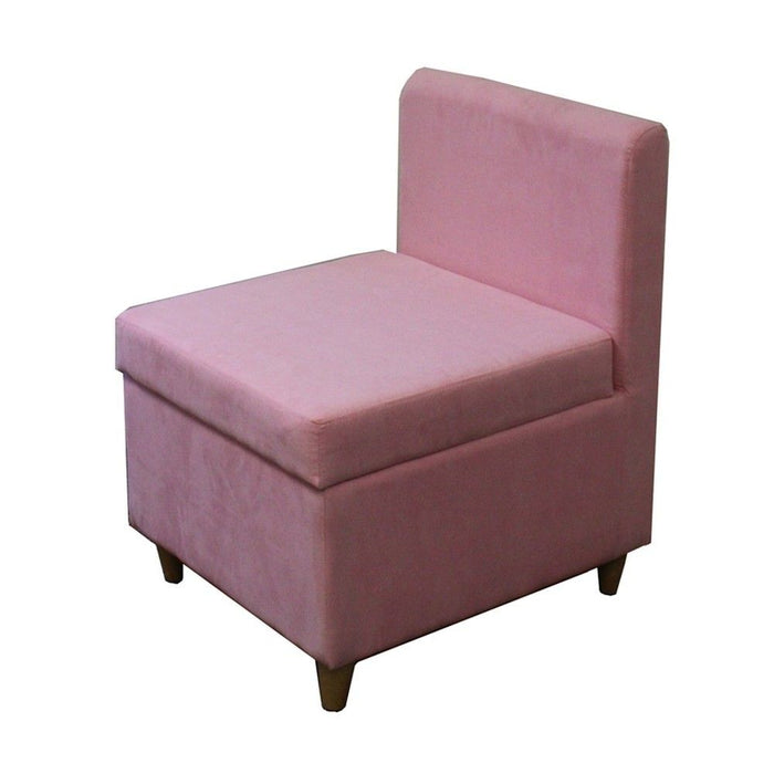Mauve Microfiber Armless Accent Chair with Storage 29" - Mod Pink