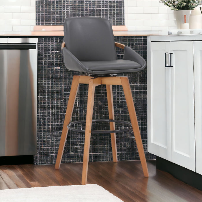 42" Swivel Bar Height Bar Chair - Gray / Black