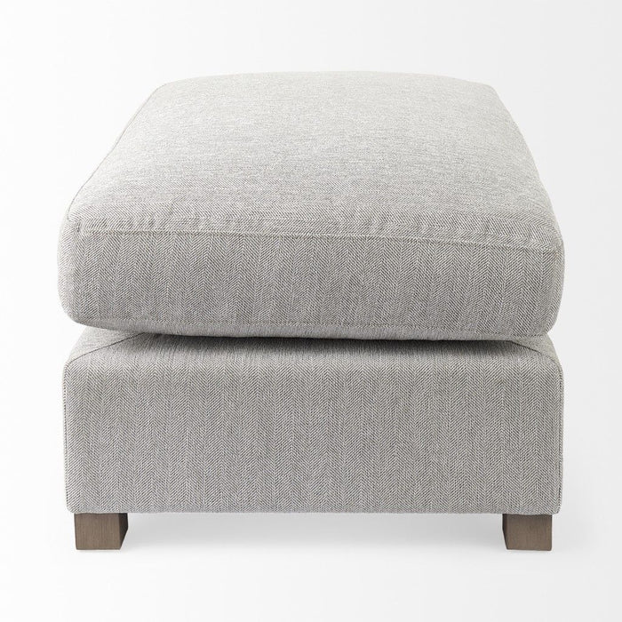 Jute Cocktail Ottoman - Light Gray / Brown