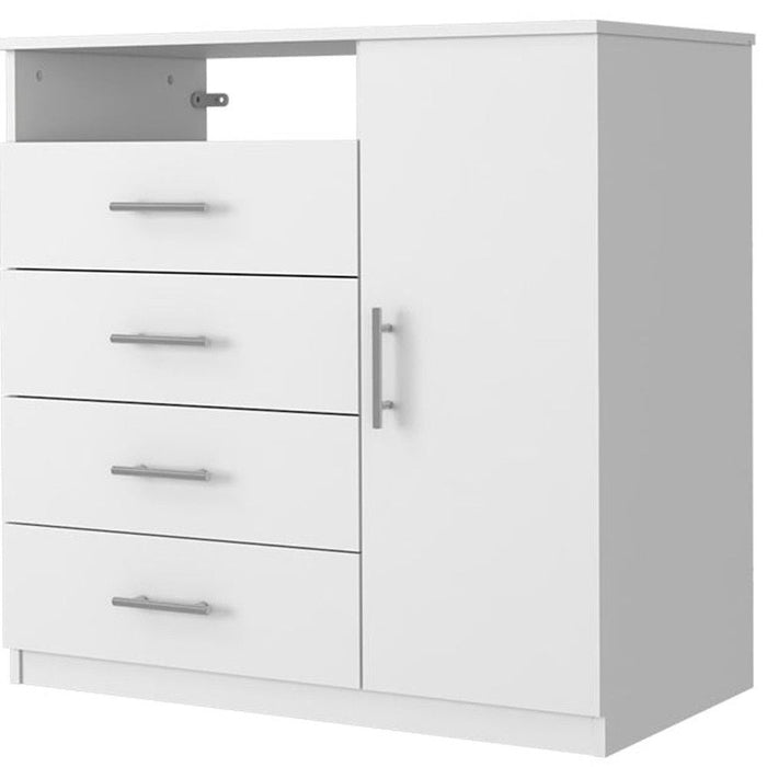 Four Drawer Combo Dresser - White