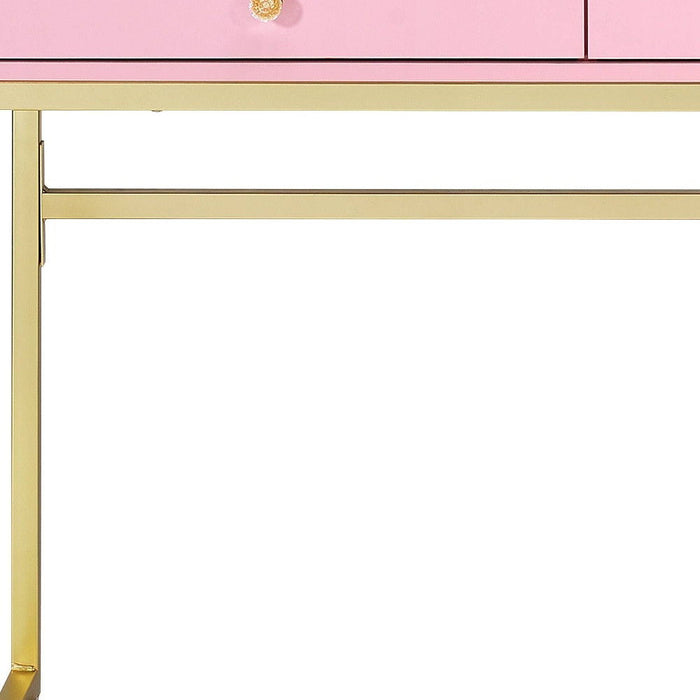 Mirrored Two Drawer Dresser - Pink