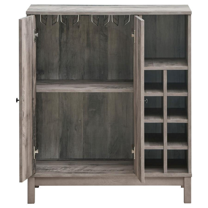 Cheyenne - 2-Door Wine Cabinet With Stemware Rack - Weathered Acacia