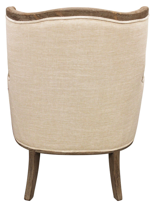 Linen And Natural Solid Color Arm Chair - Ivory