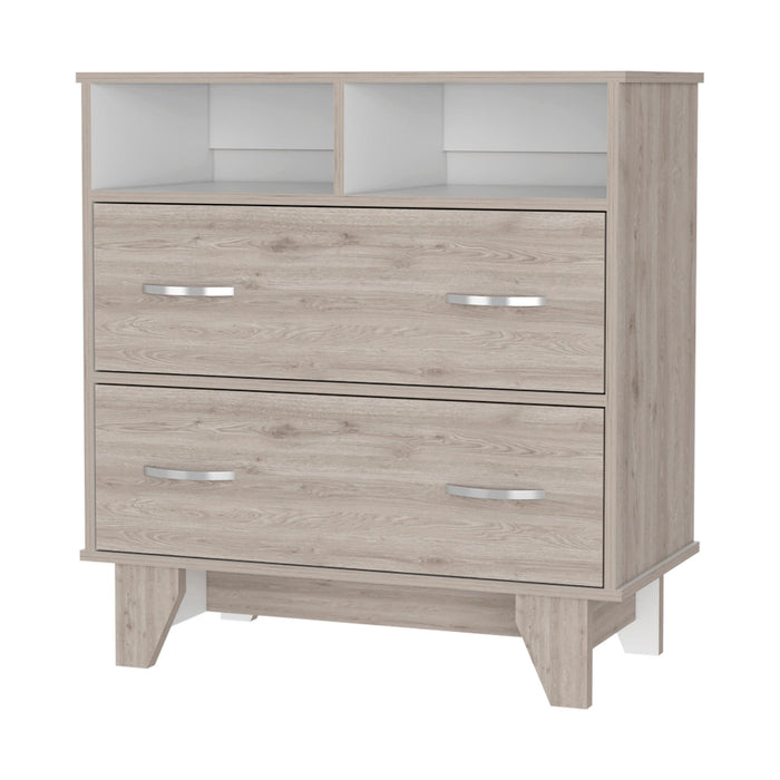 Two Drawer Dresser Wooden - Oak