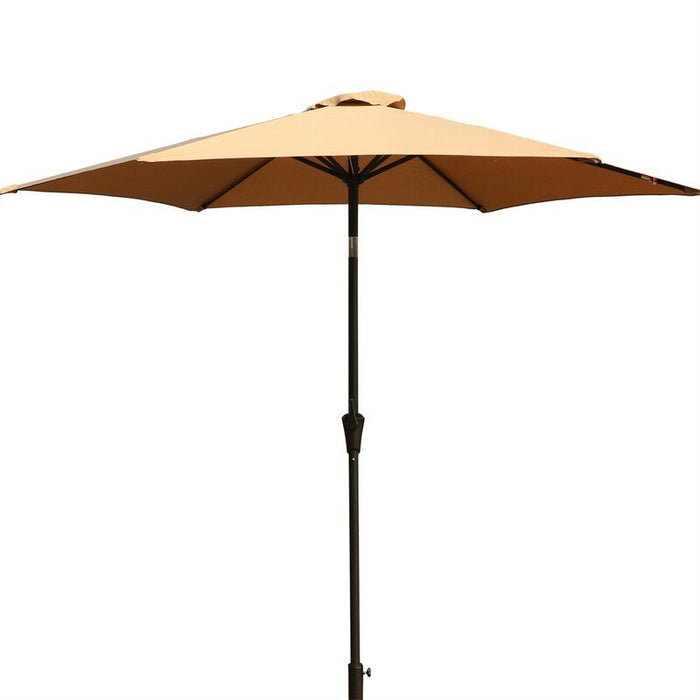 8.8' Outdoor Aluminum Patio Umbrella, Market Umbrella With 33 Pounds Round Resin Umbrella Base Lift