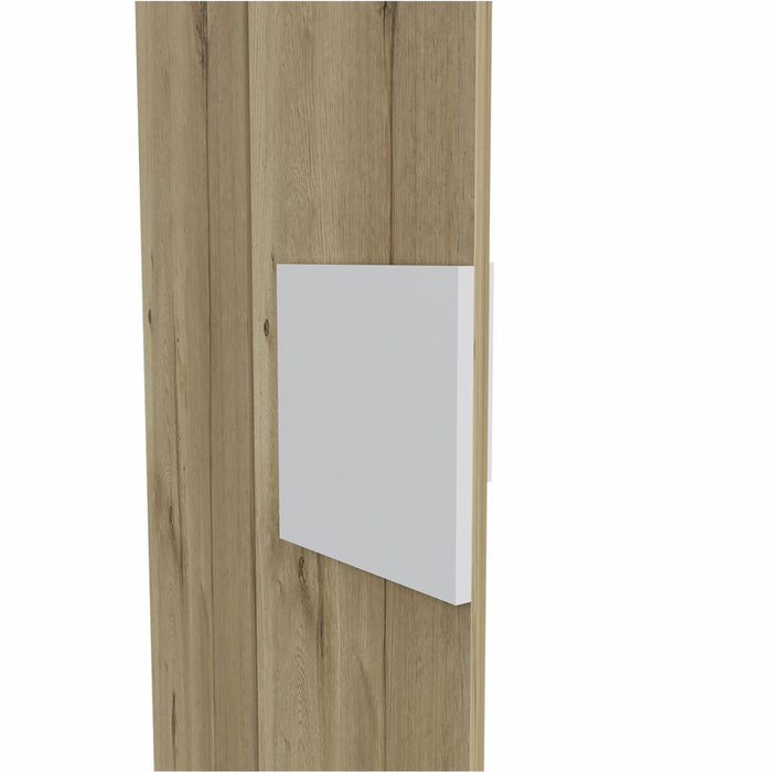 Multi Purpose Vertical Hanging Cabinet - Light Oak / White