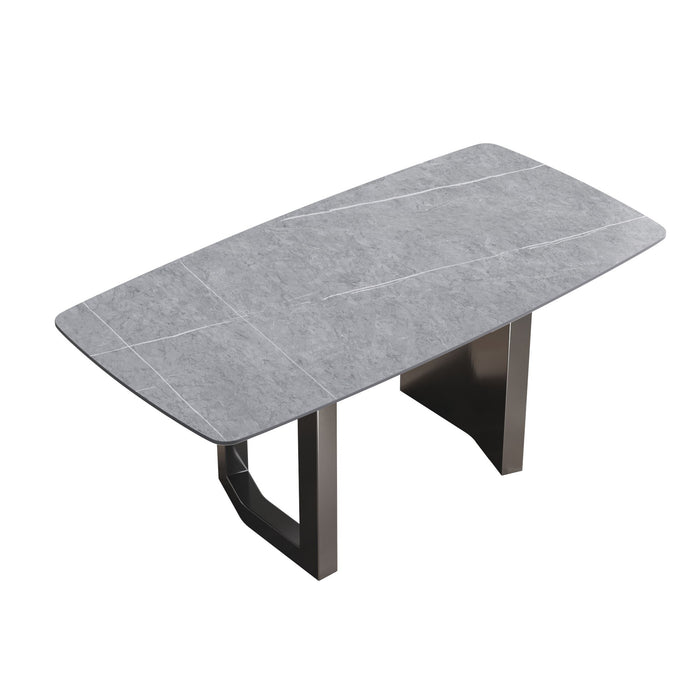 70.87" Modern Artificial Stone Dining Table, Can Accommodate 6-8 People - Gray