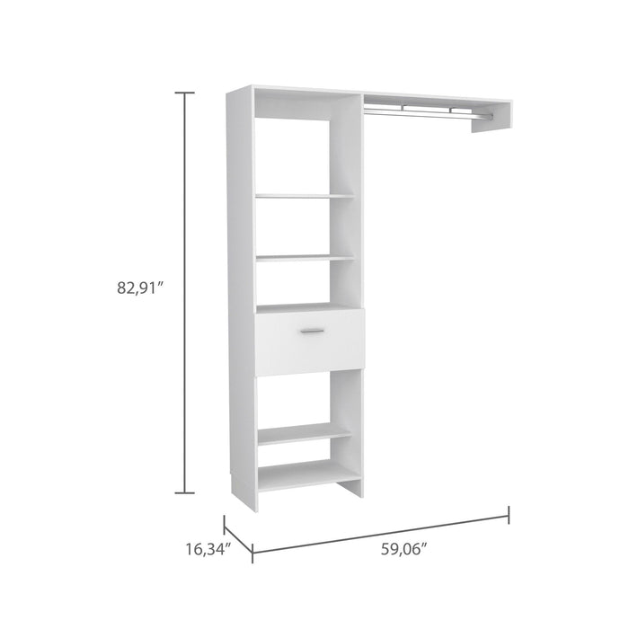 Drawer Combo Dresser - White