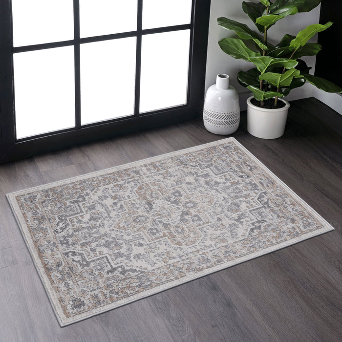 Marfi - 2' x 3' Oriental Non-Shedding Living Room Bedroom Dining Home Office Stylish And Stain Resistant Area Rug