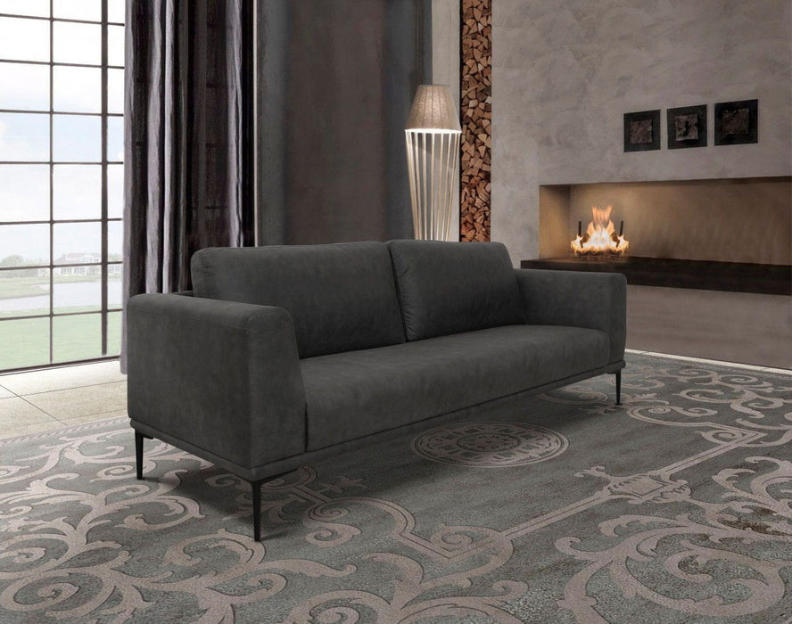 Modern Loveseat With Removable Cushions - Dark Gray