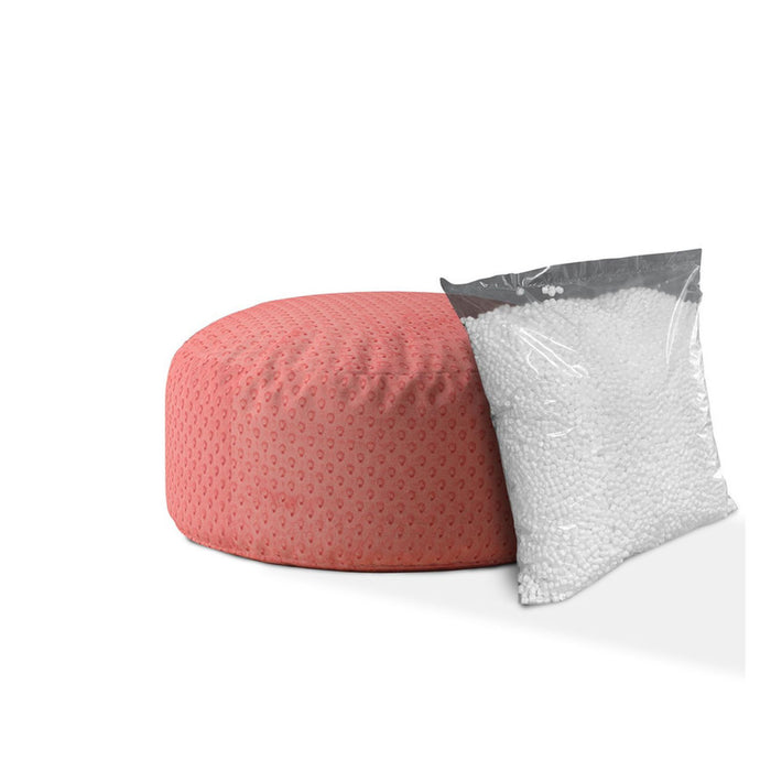 Polyester Round Pouf Cover - Coral