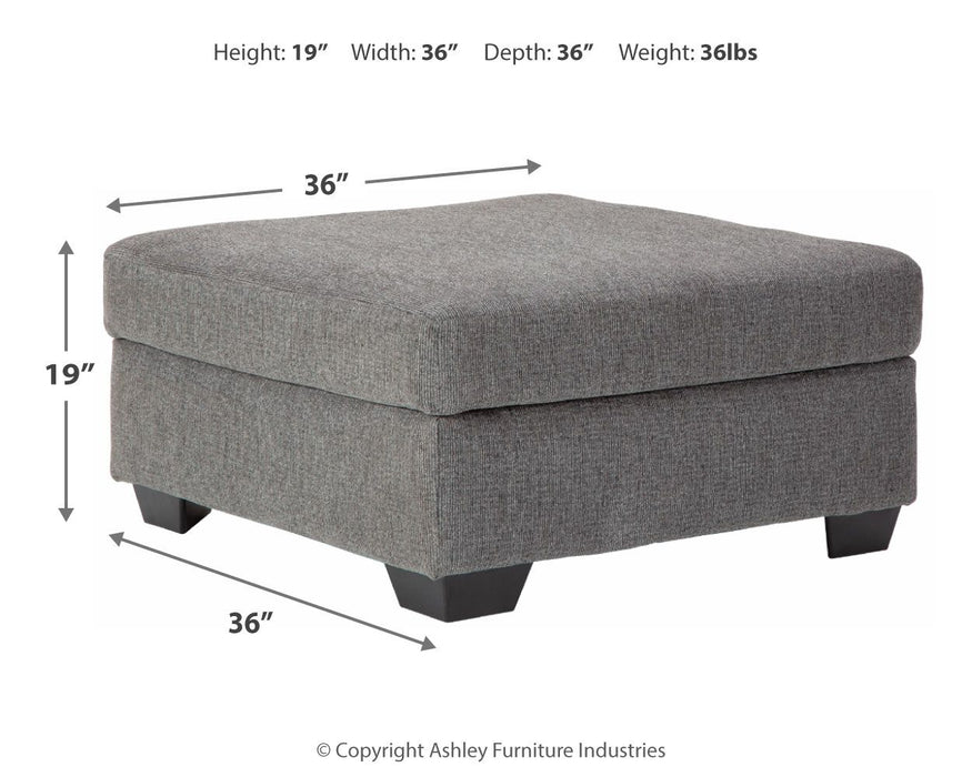 Dalhart - Charcoal - Oversized Accent Ottoman
