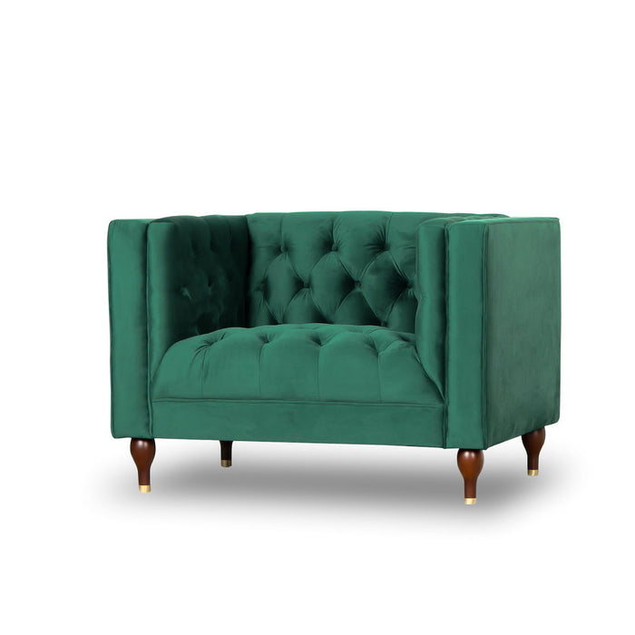 Evelyn - Mid-Century Modern Tufted Back Velvet Lounge Chair