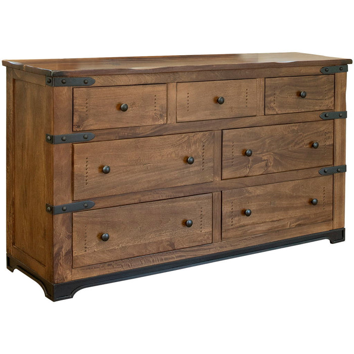 Solid Wood Seven Drawer Triple Dresser - Natural