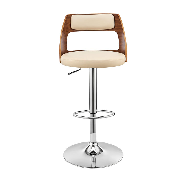 43" Swivel Adjustable Height Bar Chair - Cream / Silver