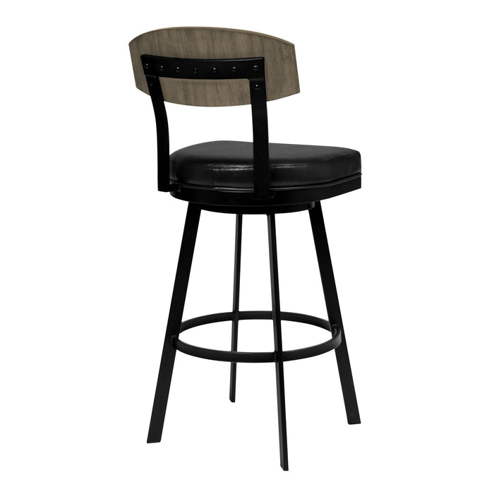 40" Iron Bar Height Bar Chair - Black