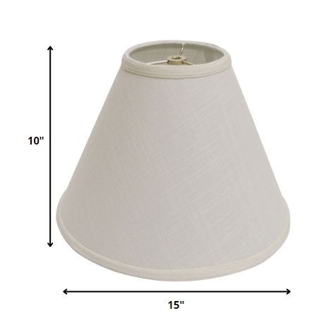 Deep Cone Slanted Linen Lampshade - Off White