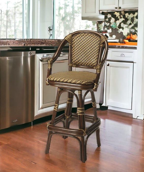 Rattan Bar Chair - Brown